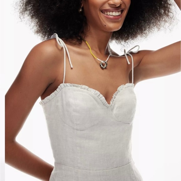 Aritzia Wilfred linen mini dress in light baby blue - Picture 3 of 7